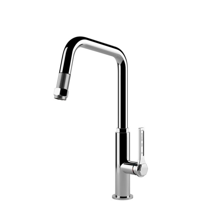 Gessi Officine Square Goose Neck Pull Out Mixer