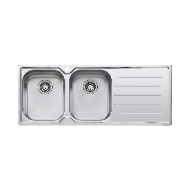 Flinders Double Bowl Topmount Sink With Drainer