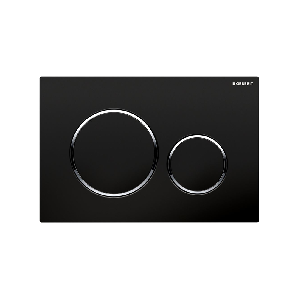 RDPPBK: Black Concealed Cistern Flush Plate with Round Buttons - Sold separately