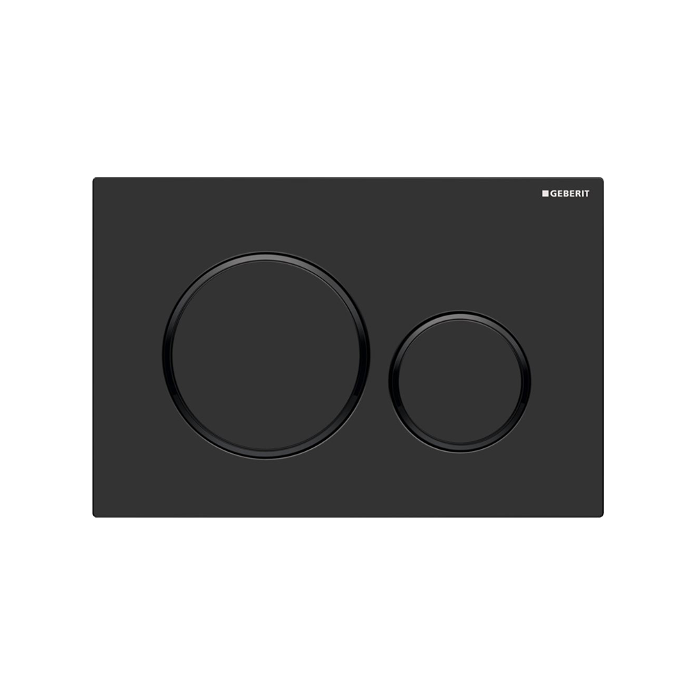 RDPPMB: Matte Black Concealed Cistern Flush Plate with Round Buttons - Sold separately