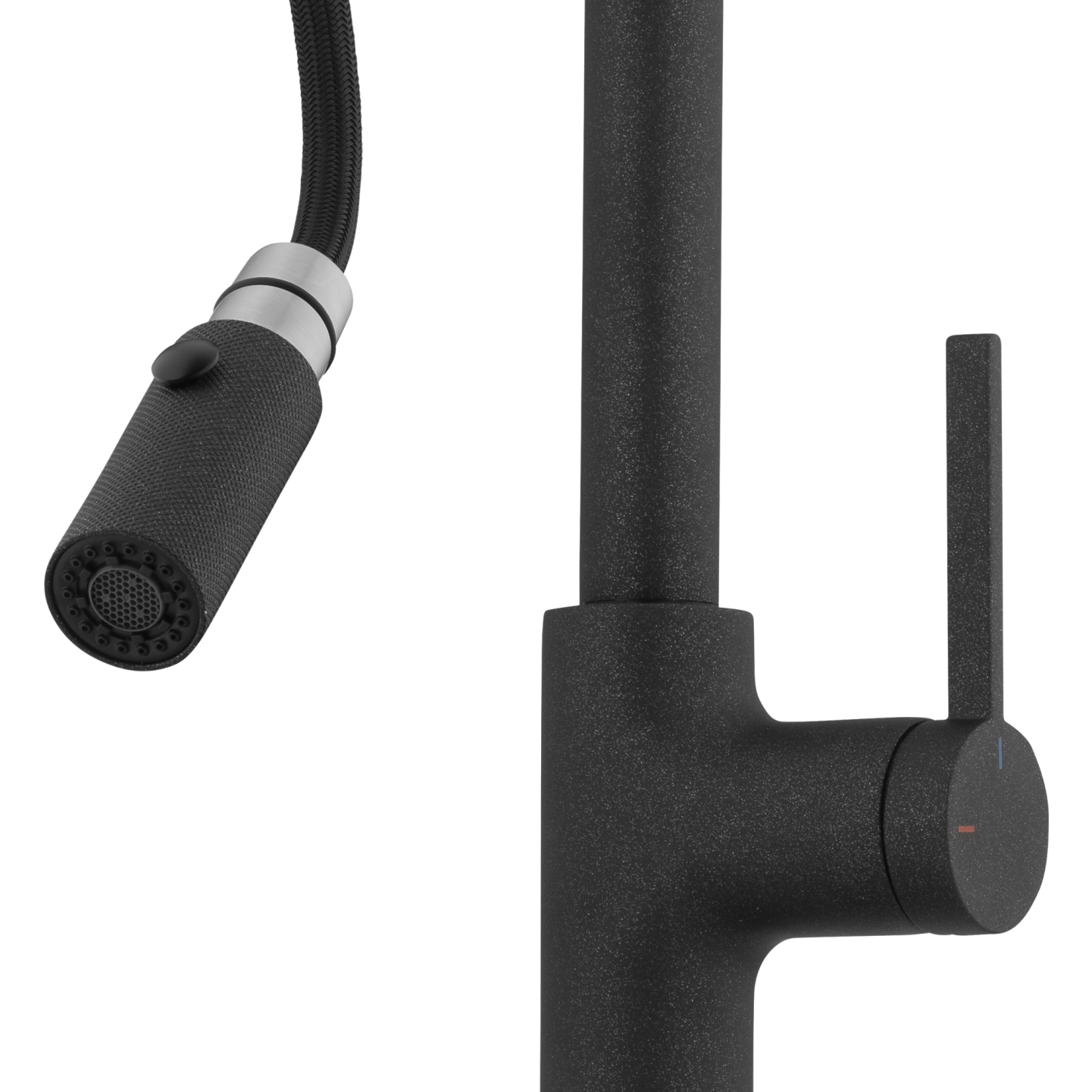 Black Granite finish with knurled pull out hose head (including spray function)