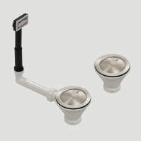 Oliveri Rectangular Overflow Kit With Dual Basket Wastes