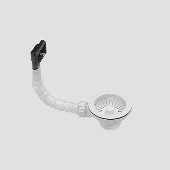 Oliveri White Basket Waste With Rectangular Overflow